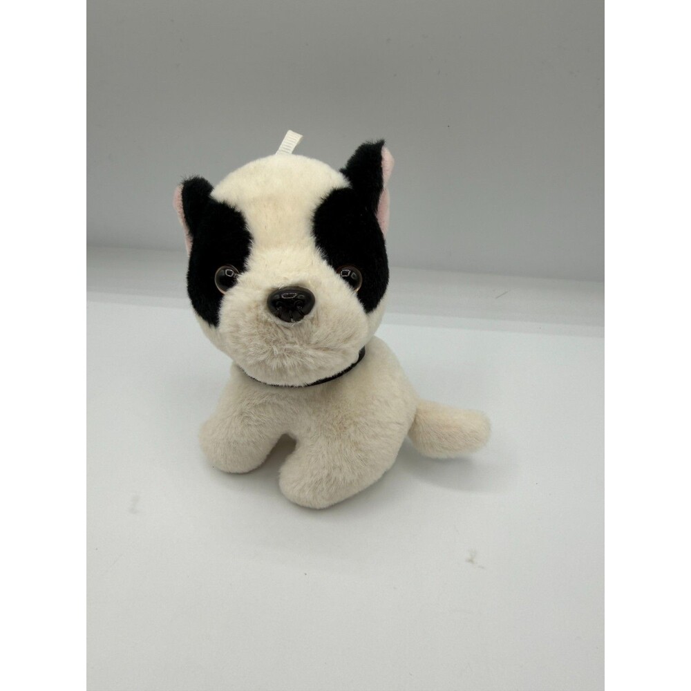 Small Black White Dog Plush 5" Boston Terrier Style Puppy Stuffed Animal